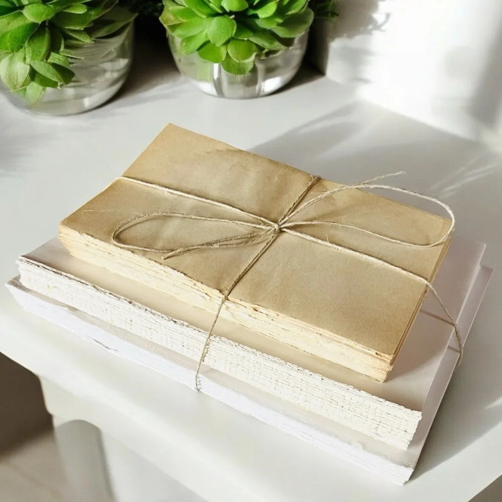Book Bundle Decor Unbound Twined Together Shabby Chic Farmhouse Distressed